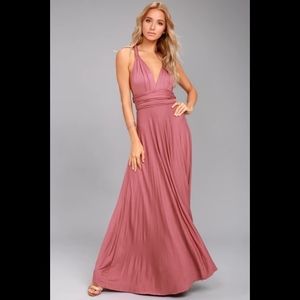 Lulu's Tricks of the Trade Dusty Rose Maxi Dress
